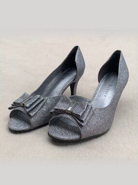 Karen Scott Destinaa Glitter Open Toe Heels Sz8